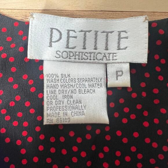 Vintage Petite Sophisticate Silk Reversible Lady Hat Pattern Tank Top Sz P Dots - Picture 9 of 11